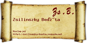 Zsilinszky Beáta névjegykártya