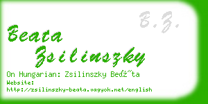 beata zsilinszky business card